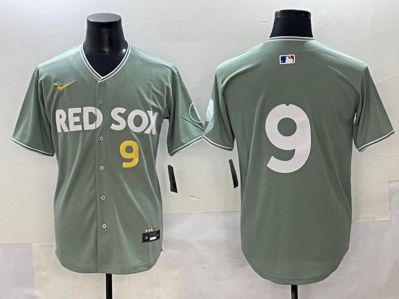 Men 2025 Boston Red Sox #9 No Name Light Green Joint Name Nike MLB Jersey style 7->boston red sox->MLB Jersey